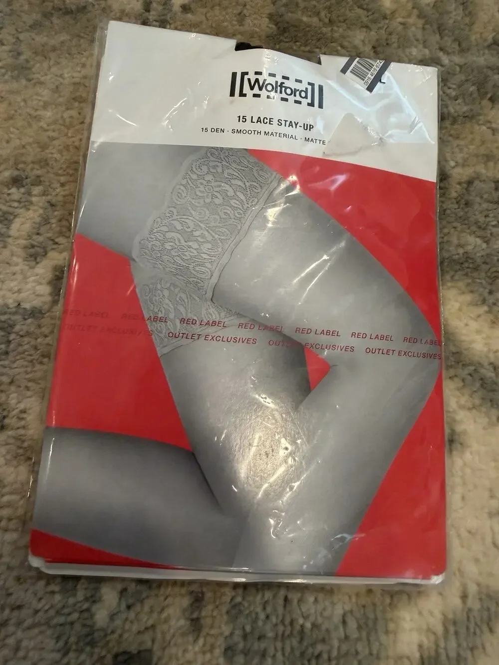 Wolford 15 Lace Stay Up 15 Den Smooth Material Matte Sz L Black NWT